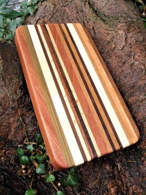 The Barleycove Chopping Board is one of my Beaches Collection of Face Grain Chopping Boards,  handmade with contrasting strips of Walnut, Cherry, Poplar, Maple & Oak.