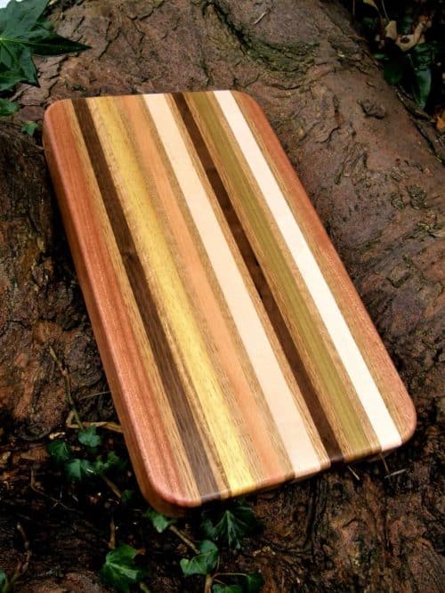 The Curracloe Chopping Board is one of my Beaches Collection of Face Grain Chopping Boards, handmade in contrasting strips of Walnut, Cherry, Poplar, Maple & Oak sourced from sustainable forestry through Irish distributors.