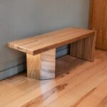 Marram Flight is a Handcrafted Bench Seat designed with individual fine strips of complimentary hardwoods by Grant Designs, Dublin