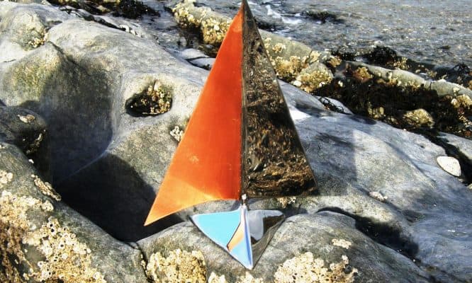 Spinning Sail Sculpture in Stainless Steel & Copper by Grant Designs