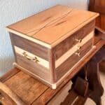 Special Walnut & Maple Jewellery Box commissioned as a Wedding Gift to store precious momentos and jewellery.