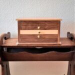 Special Walnut & Maple Jewellery Box commissioned as a Wedding Gift to store precious momentos and jewellery.