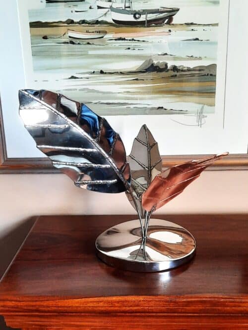 'Whirlwind' Stainless Steel & Copper Leaf Sculpture by Grant Designs 2023
