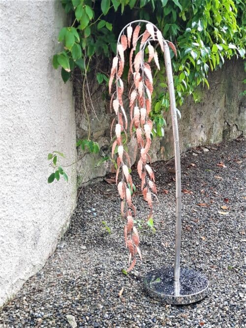 Willow, is a unique Garden Sculpture,  Handcrafted in Stainless Steel & Copper, from the Leaf Sculpture Collection by Grant Designs.