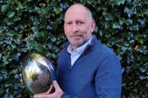 Stainless Steel Rugby Ball Sculpture by Grant Designs