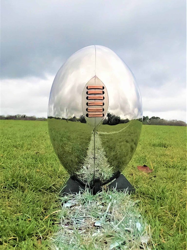Stainless Steel Rugby Ball Sculpture by Grant Designs