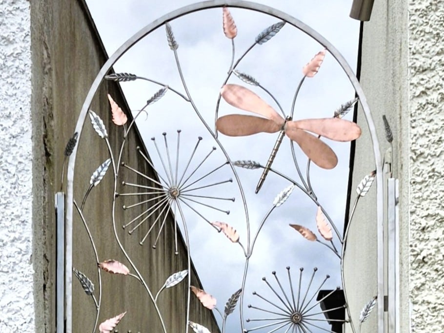 Meadow Gate Sculpture in Stainless Steel and Copper by Grant Designs